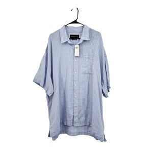 Abercrombie & Fitch Men's 100% Linen Oversized Gingham Pocket Shirt - XXL